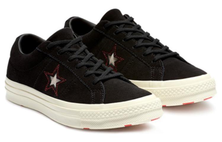 Shop Converse One Star 情人節限定 防滑耐磨輕便 低筒 帆布鞋 男女同款 黑色