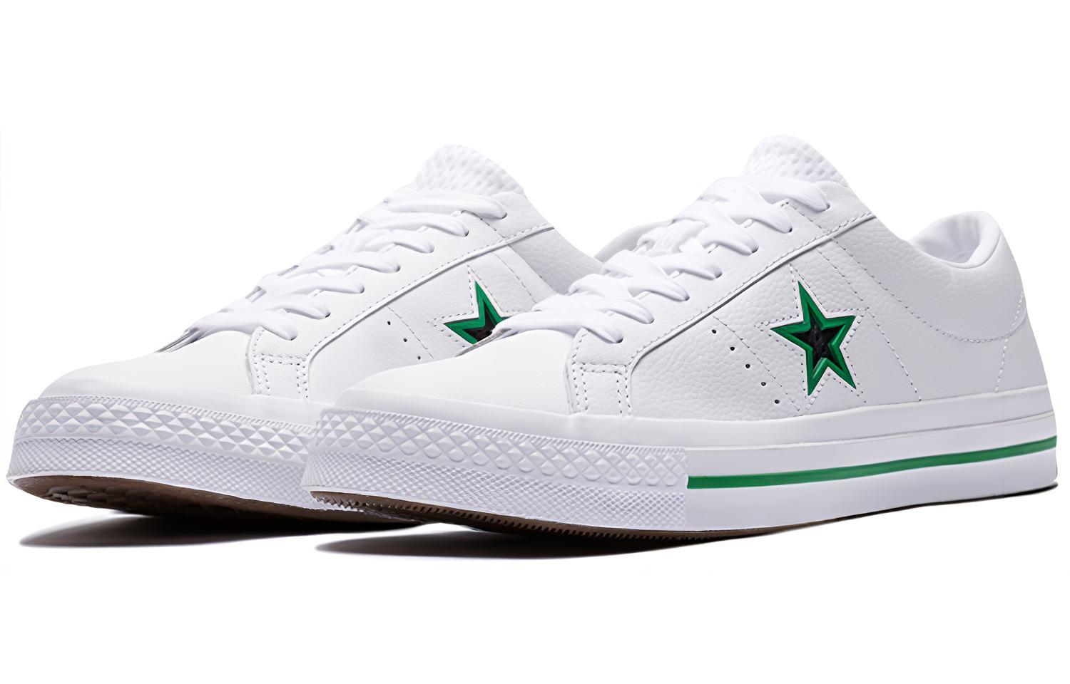 Order Converse One Star Ox Leather Hijau Gaya Original 'Putih' 161566C