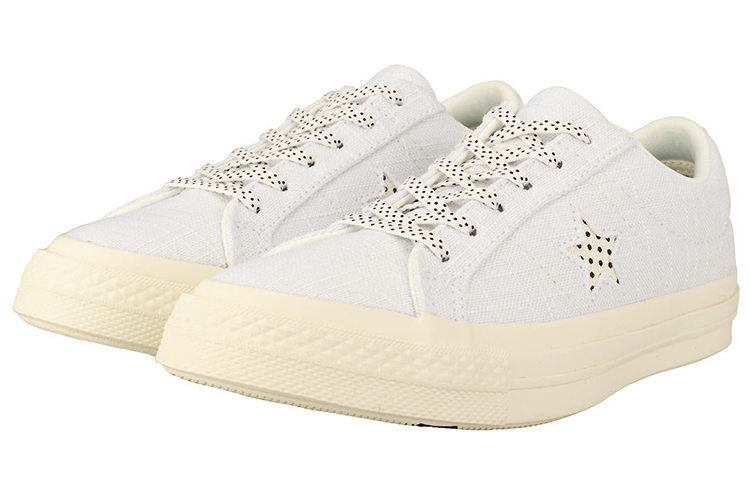 Lookbook Converse One Star Ox Antideslizante Transpirable Zapatillas Bajas Blancas 160622C