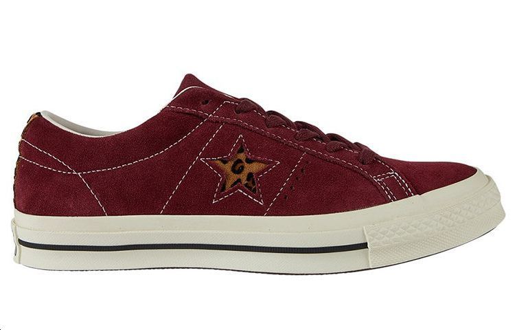 Order Converse One Star OX Scarpe da Skate Rosse Antiscivolo e Resistenti Basse Casual 163057C