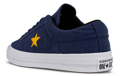 Lookbook Converse One Star Ox Retro Kasual Unisex Biru Gelap Kasut Skateboard Rendah. 161633C