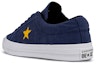 Lookbook Converse One Star Ox Retro Kasual Unisex Biru Gelap Kasut Skateboard Rendah. 161633C