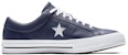 Converse One Star Kulit Berlubang Low Top Navy 'Biru' 158463C