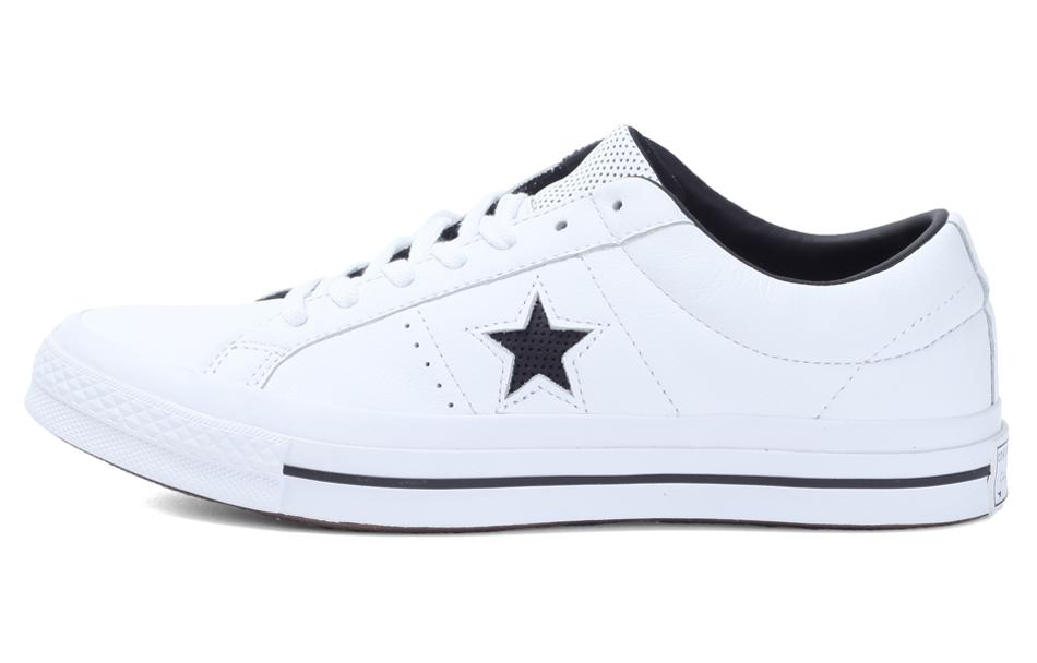 Buy Converse one star 穿孔皮革 低筒 帆布鞋 通用款 白色