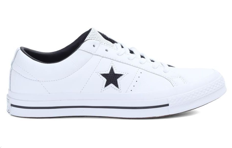 Order Converse one star 穿孔皮革 低筒 帆布鞋 通用款 白色