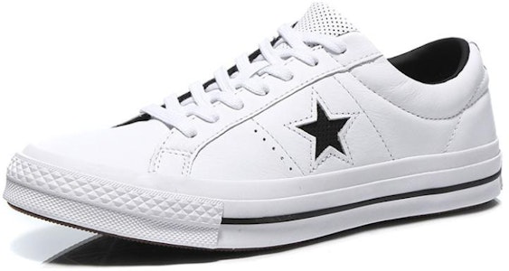 Converse one star 穿孔皮革 低筒 帆布鞋 通用款 白色 Lookbook Converse one star 穿孔皮革 低筒 帆布鞋 通用款 白色