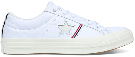 Converse One Star Piping Rendah Putih/Merah Enamel/Egret 159694C Order Converse One Star Piping Rendah Putih/Merah Enamel/Egret 159694C