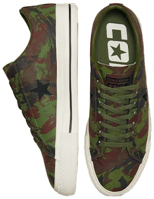Converse One Star Pro 'Brushstroke Camo Green Black' A03678C Shop Converse One Star Pro 'Brushstroke Camo Green Black' A03678C