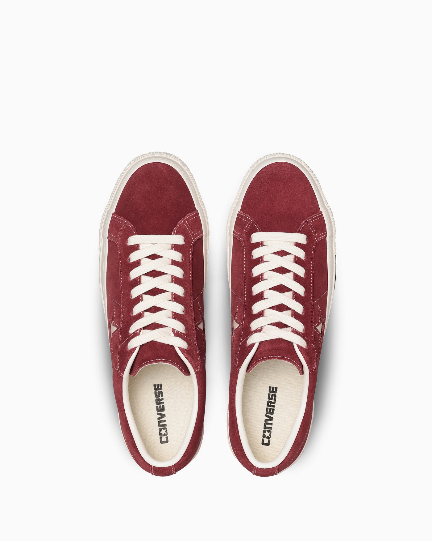 Shop Converse One Star 麂皮運動鞋 酒紅色 33702560