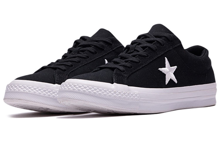 Order Converse One Star Tahan Aus Anti-Slip Sepatu Rendah Hitam Putih 160600C