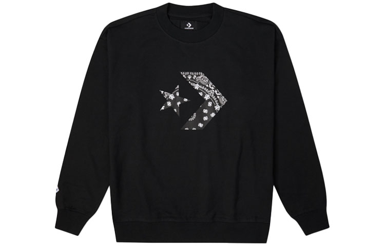 Converse Paisley Logo Knit Pullover Sweatshirt Black () 10023164-A02