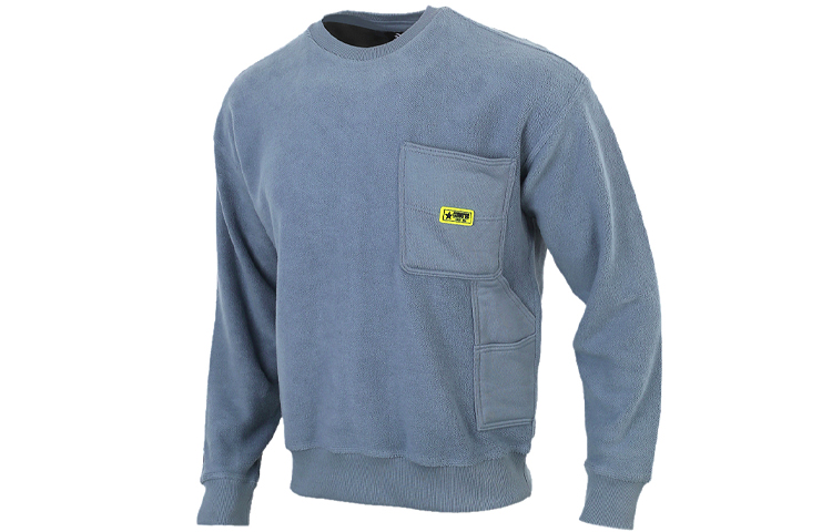 Converse Patch Logo Crewneck Sweatshirt Blue Loose Fit 10019956-A05