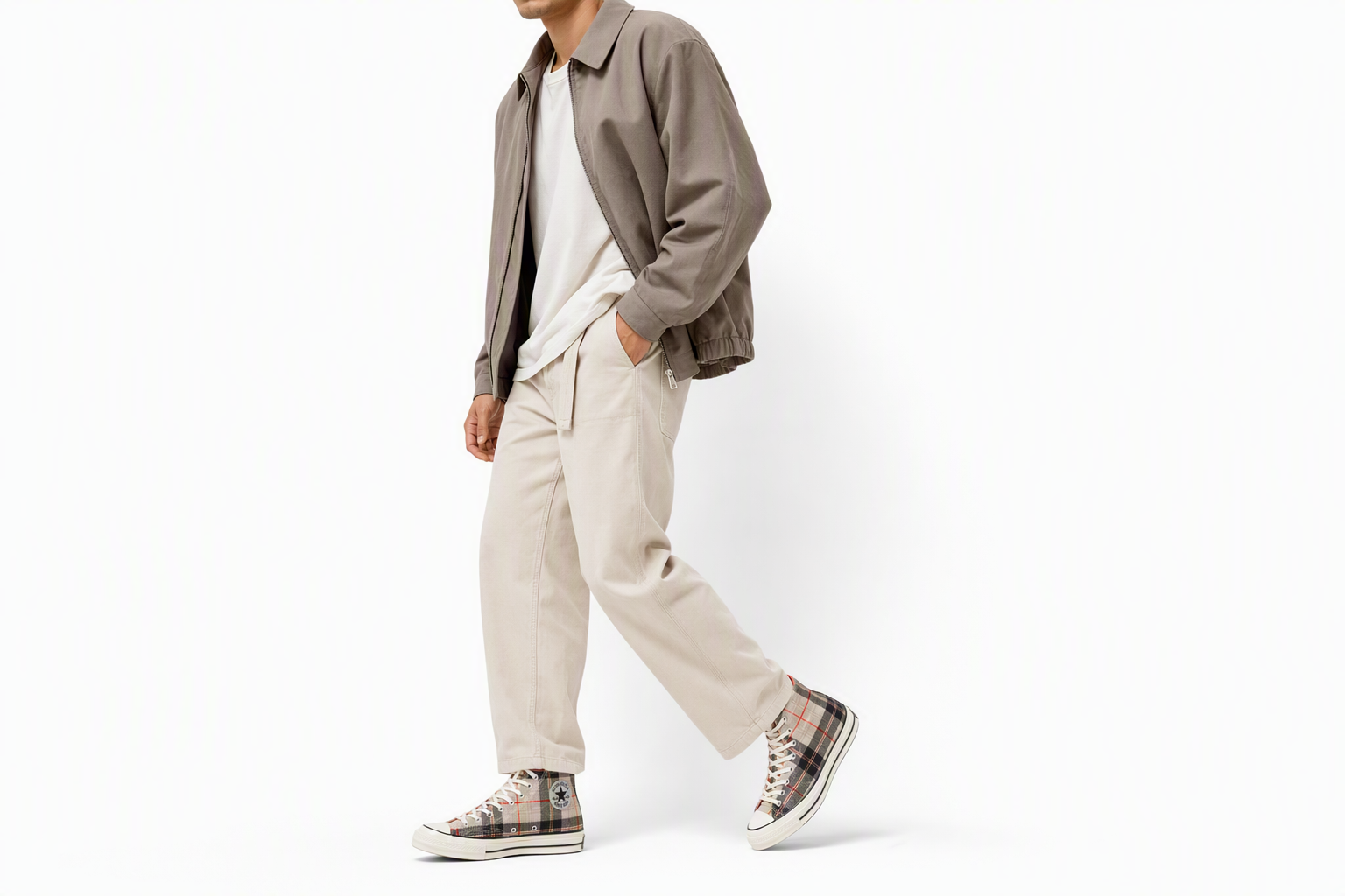 Order Converse Plaid Chuck 1970s ''Blanc Crème Gris'' 166496C