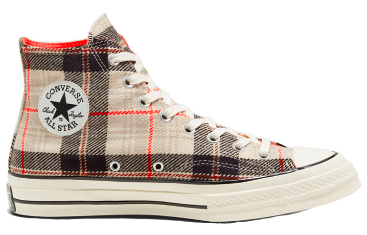 Lookbook Converse Plaid Chuck 1970s ''Blanc Crème Gris'' 166496C