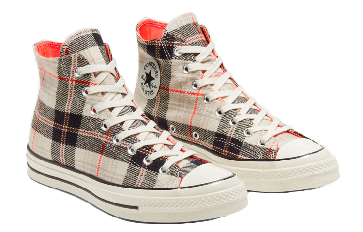 Shop Converse Plaid Chuck 1970s ''Blanc Crème Gris'' 166496C