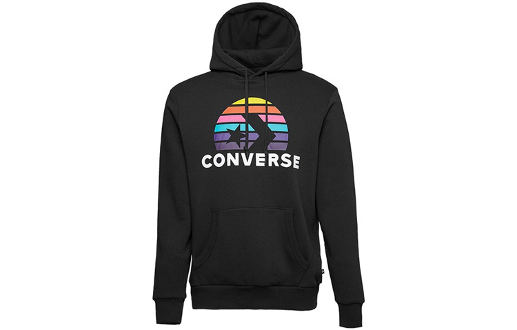 Converse Planet Set Po Hoodie Black Casual Printed Knit Pullover 10018993-A01