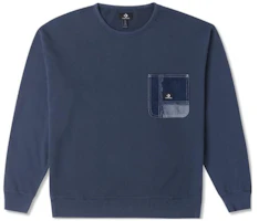 Converse Pocket Patch Crewneck Pullover Sweatshirt Deep Blue () 10025519-A02 Converse Pocket Patch Crewneck Pullover Sweatshirt Deep Blue () 10025519-A02