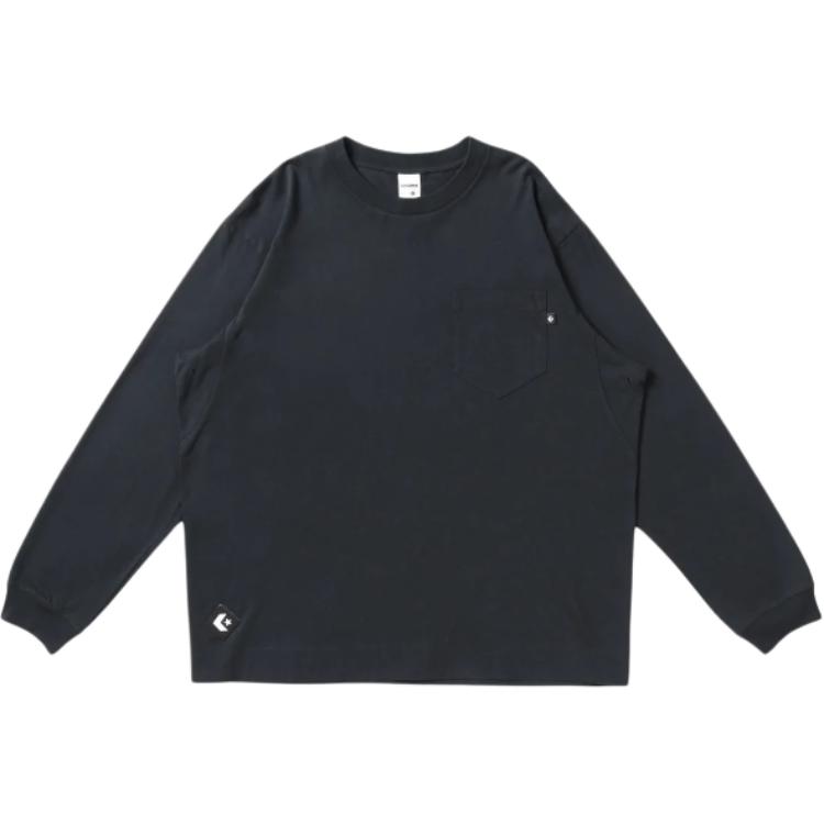 Converse Pocket Tee LS Casual Cotton Sweatshirt Black 4589871708-834