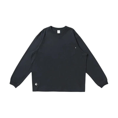 Converse Pocket Tee LS Casual Cotton Sweatshirt Black 4589871708-834