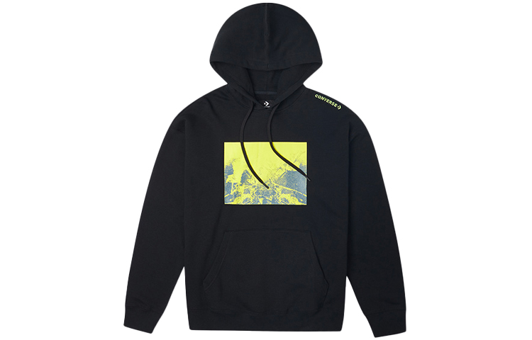 Converse Printed Fleece Hoodie Black Winter Pullover 10020816-A01