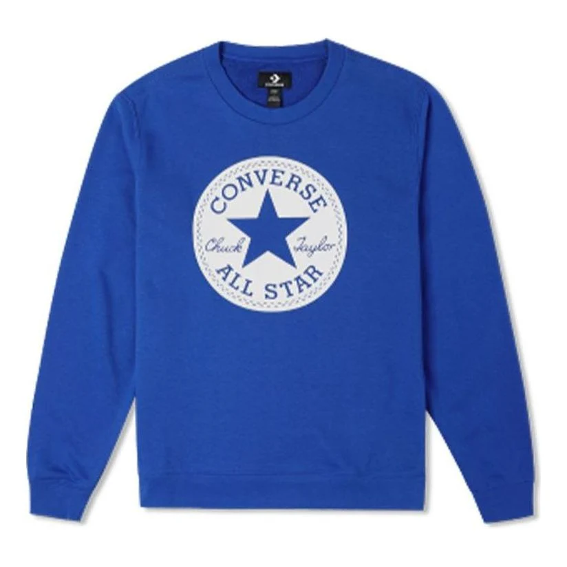 Converse Printed Logo Geometric Crewneck Sweatshirt Unisex Blue 10023855-400