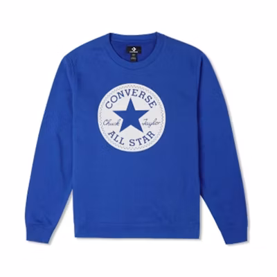 Converse Printed Logo Geometric Crewneck Sweatshirt Unisex Blue 10023855-400
