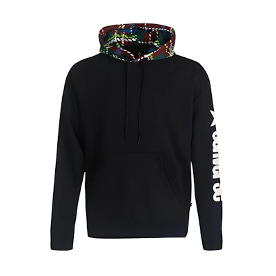 Converse Printed Striped Hoodie Black 10019969-A01