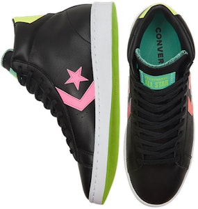 Converse Pro Leather Tinggi 'Hi-Vis Koleksi - Hitam Multi Neon' 169651C Shop Converse Pro Leather Tinggi 'Hi-Vis Koleksi - Hitam Multi Neon' 169651C