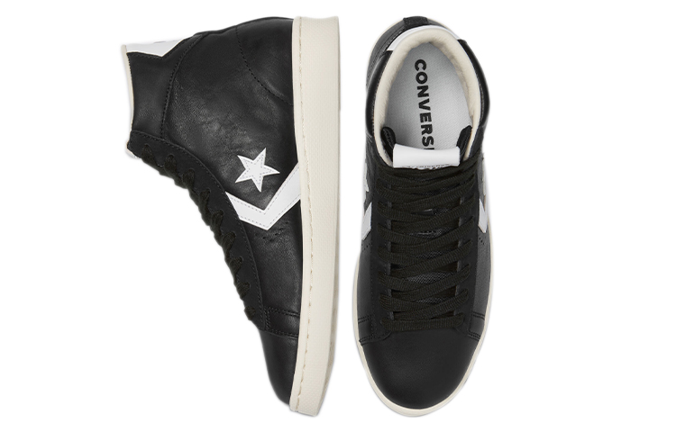 Shop Converse Pro Leather Mid Canvas Schoenen Zwart/Wit 169261C