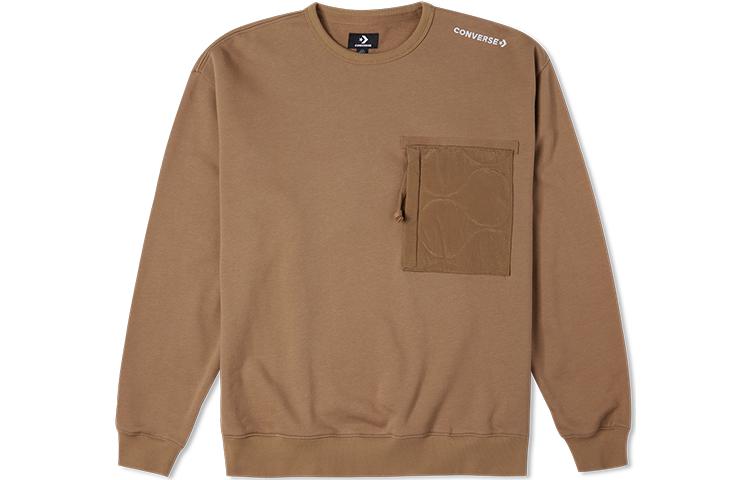 Converse Pullover Hoodie Brown with Solid Logo Print 10025052-260