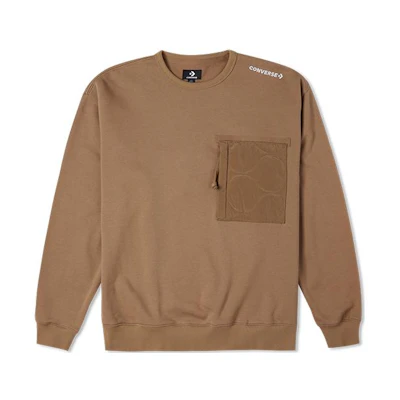 Converse Pullover Hoodie Brown with Solid Logo Print 10025052-260