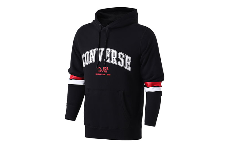 Converse Pullover Hoodie with Logo Print in Black 10017352-A01