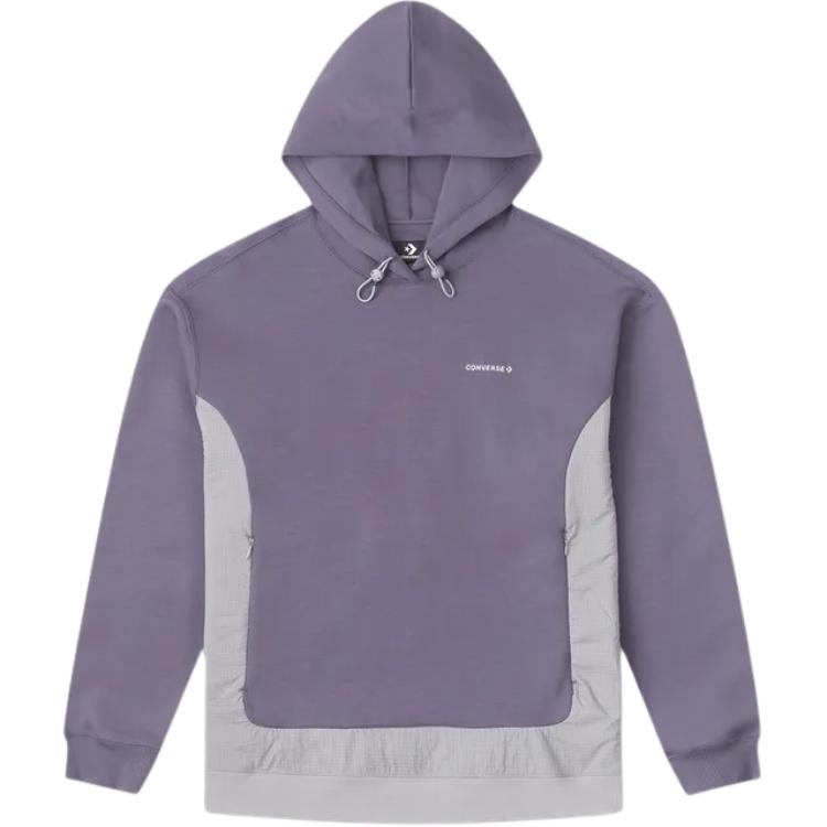 Converse Purple Soft Hooded Casual Patchwork Sweatshirt 10026971-A05
