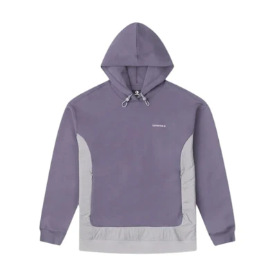 Converse Purple Soft Hooded Casual Patchwork Sweatshirt 10026971-A05