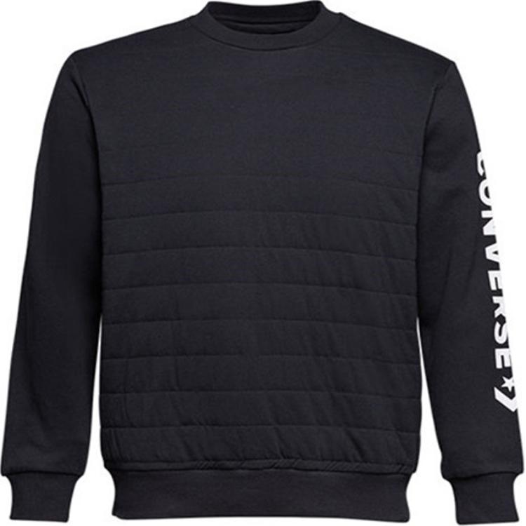 Converse Quilted Crew Pullover Sweatshirt - Stylish, Comfortable, Black 10009008-A01