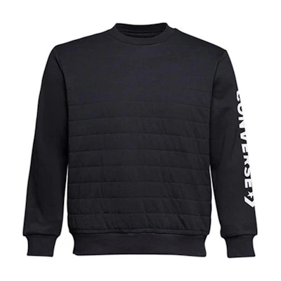 Converse Quilted Crew Pullover Sweatshirt - Stylish, Comfortable, Black 10009008-A01