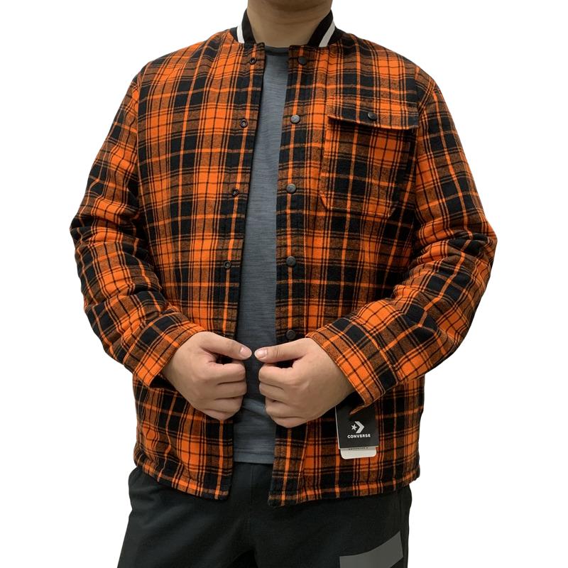 Converse Quilted Reversible Checkered Warm Jacket Orange - Fashionable Comfort 10006864-A02