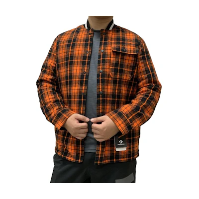 Converse Quilted Reversible Checkered Warm Jacket Orange - Fashionable Comfort 10006864-A02