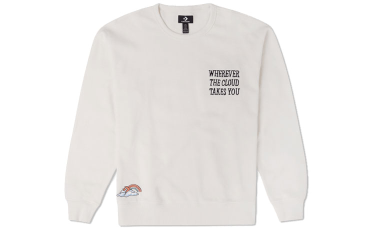 Converse Rainbow Logo Embroidered Crewneck Sweatshirt White () 10025828-A01