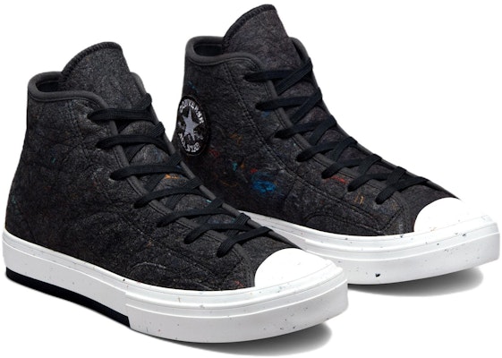 匡威Renew Chuck Taylor All Star 1970s Redux Scrap 防滑耐磨 高筒 帆布鞋 男女同款 黑色 Lookbook 匡威Renew Chuck Taylor All Star 1970s Redux Scrap 防滑耐磨 高筒 帆布鞋 男女同款 黑色