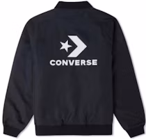 Order Converse Retro Baseball Jacket Black with Back Letter Logo Print 10024620-A01