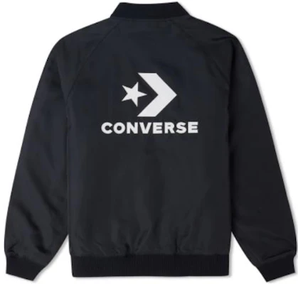 匡威复古棒球夹克 黑色 后背字母印花款 10024620-A01 Order 匡威复古棒球夹克 黑色 后背字母印花款 10024620-A01