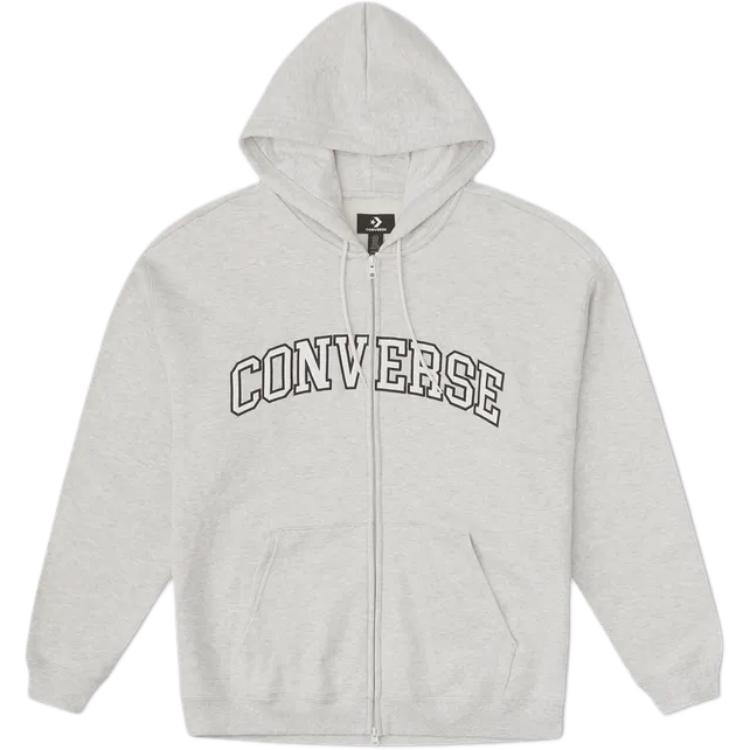 Converse Retro Comfort Hoodie Jacket - Grey Casual Outerwear 10027083-A04