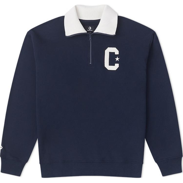 Converse Retro Half-Zip Pullover Sweatshirt Blue Unisex 10026553-A05