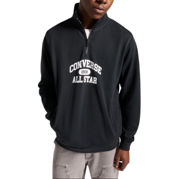 Converse Retro Half-Zip Soft Pullover Sweatshirt Black 10026710-A01