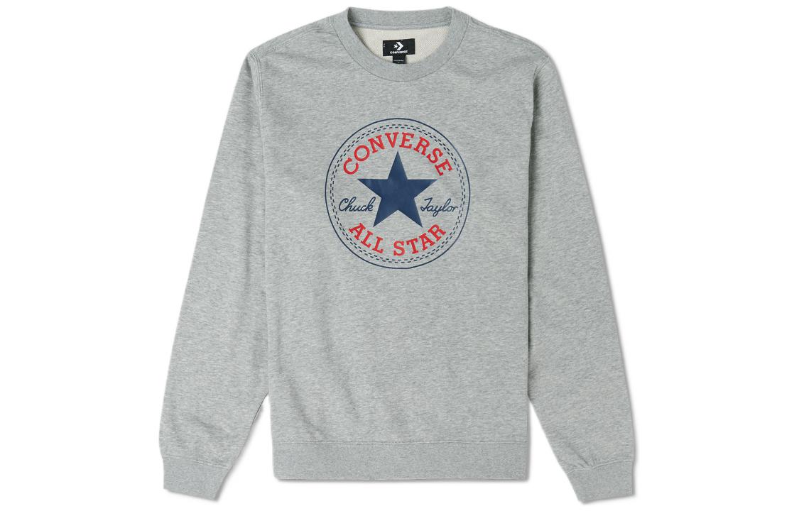 Converse Retro Logo Sweatshirt Unisex - Gray Star Graphic Print 10025471-A03