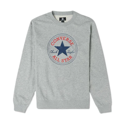Converse Retro Logo Sweatshirt Unisex - Gray Star Graphic Print 10025471-A03