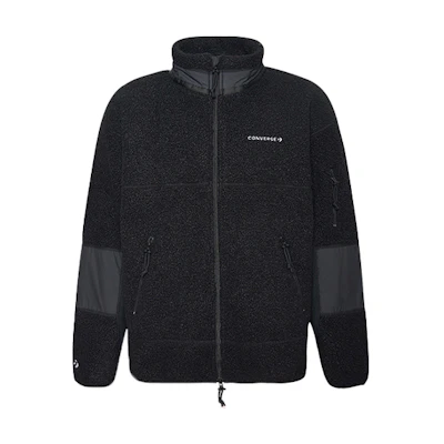 Converse Retro Patchwork Wool Warm Jacket Black 10018039-A01