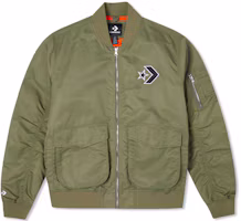 Order Converse Retro Pilot Bomber Jacket Spring Unisex Green Arrow Logo Loose Fit 10024169-A02