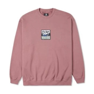 Converse Retro Pink Long-Sleeve Sweatshirt with Logo Patch Design 10025032-A03